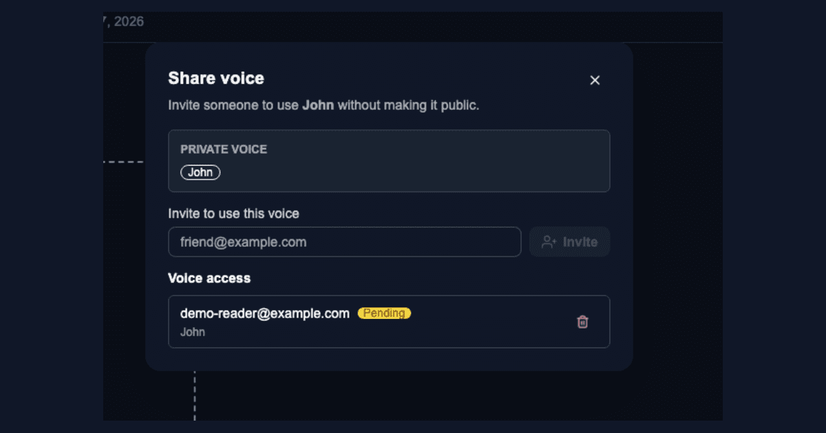 LyricWinter private voice sharing controls on the voice dashboard